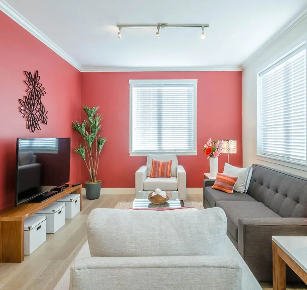 A living room filled with furniture and a flat screen tv