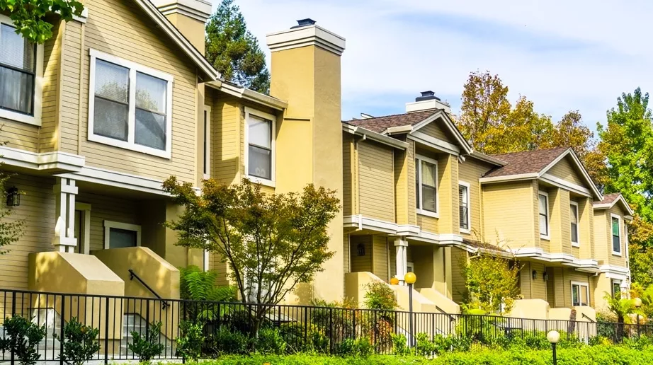 A house with trees in the background