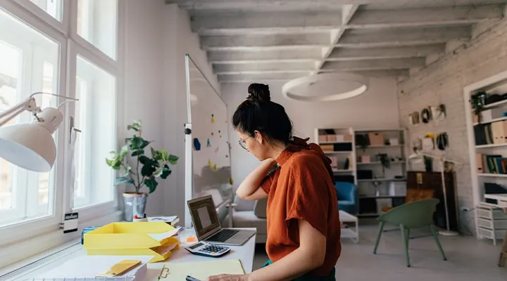 A woman standing in a room