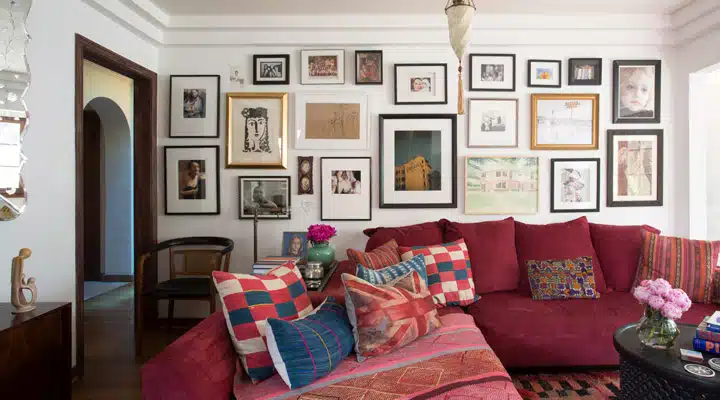 A living room filled with furniture and a fire place