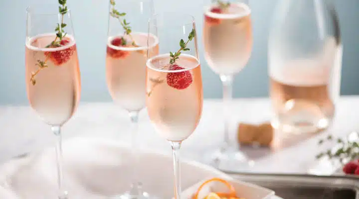 A table with wine glasses