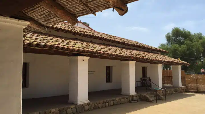 The roof of a building