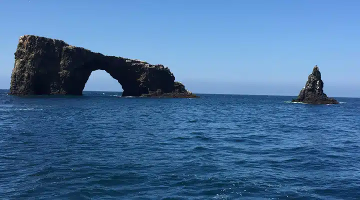 An island in the middle of a body of water