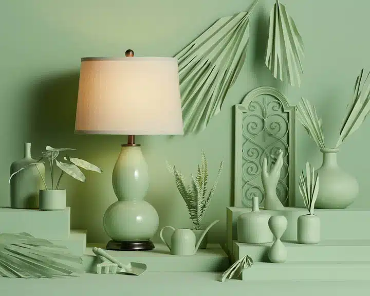 A lamp on a table