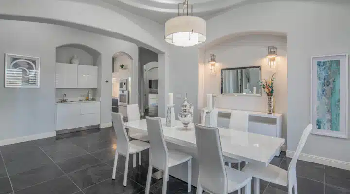 A dining room table