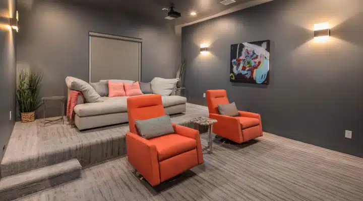 A living room filled with furniture and a flat screen tv