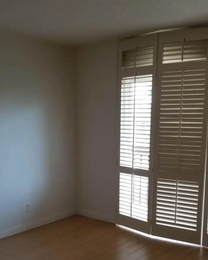 A room with a large window