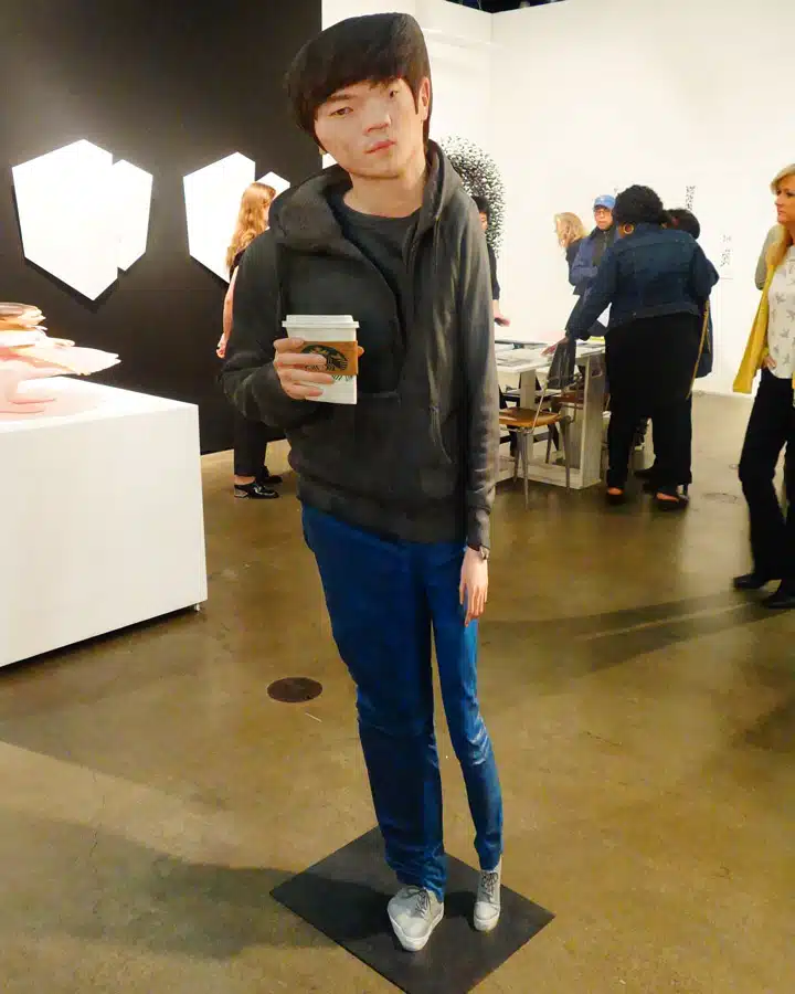 A person standing in a room