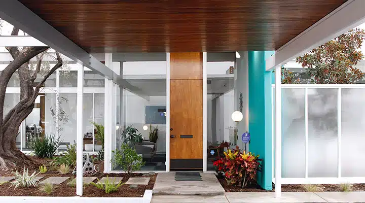 A house with a large window