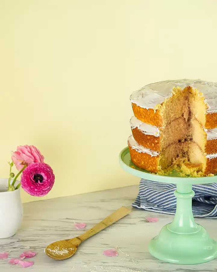 A slice of cake sitting on top of a table