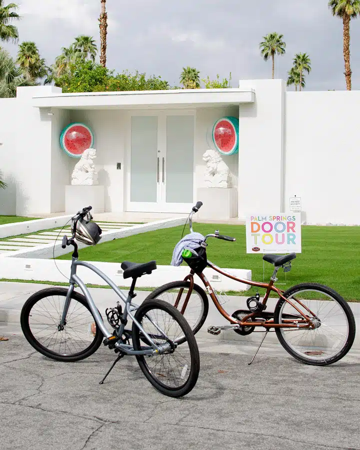 A bicycle parked in front of a building