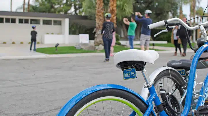 A close up of a bicycle