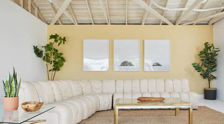 A living room filled with furniture and a fireplace