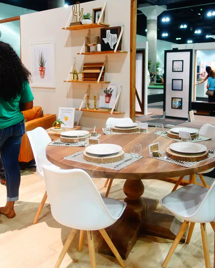 A person sitting at a dining room table