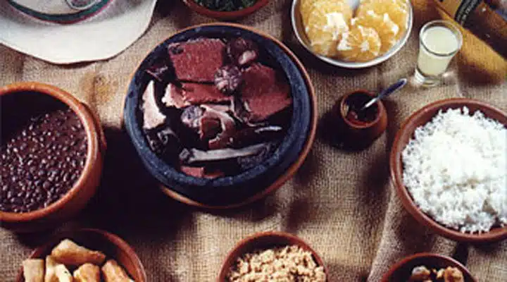 A bowl of food on a table