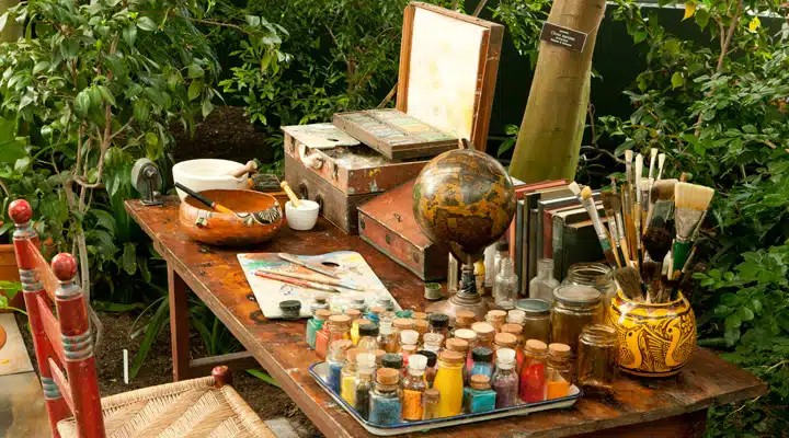 Food on a picnic table