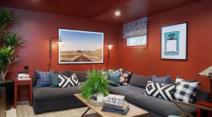 A living room filled with furniture and a flat screen tv