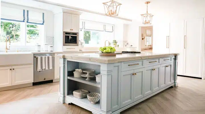 A kitchen with a sink and a window