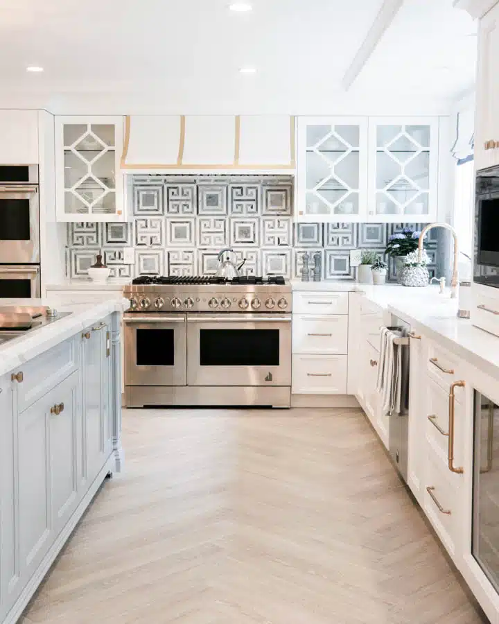 A kitchen with a stove top oven