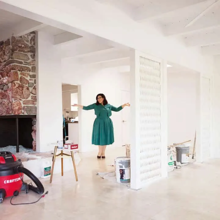 A person standing in a room