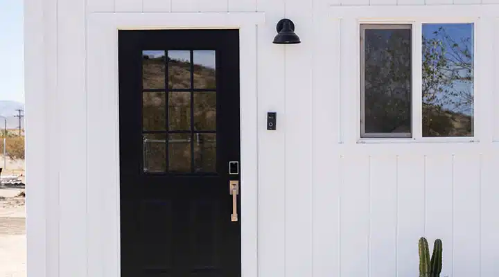 A door with a window