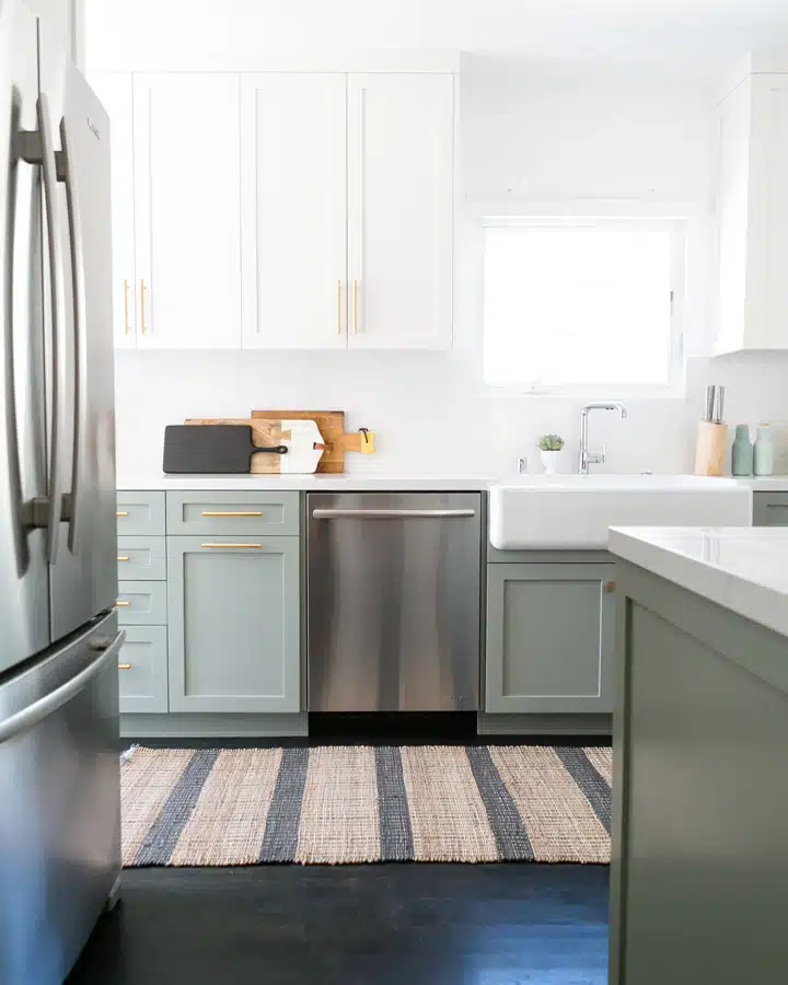 A stainless steel refrigerator in a kitchen