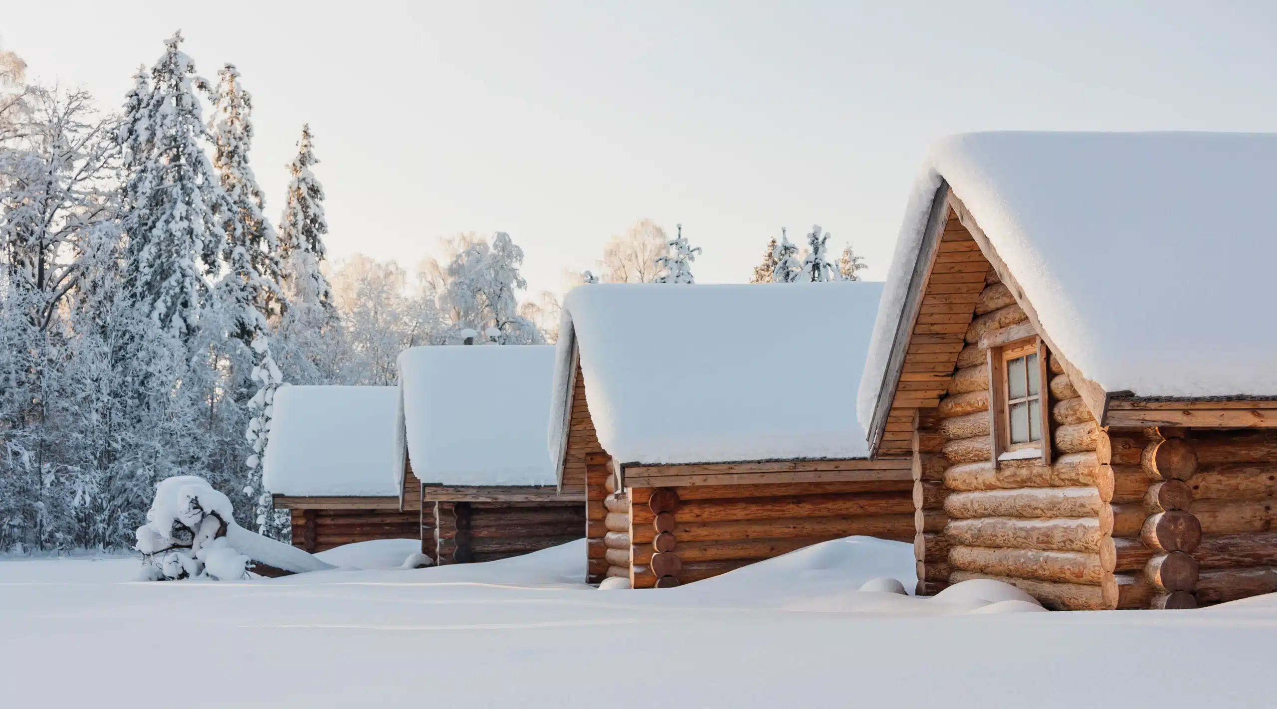 A house covered in snow