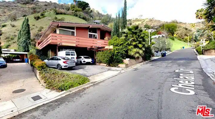 A car parked on the side of a road