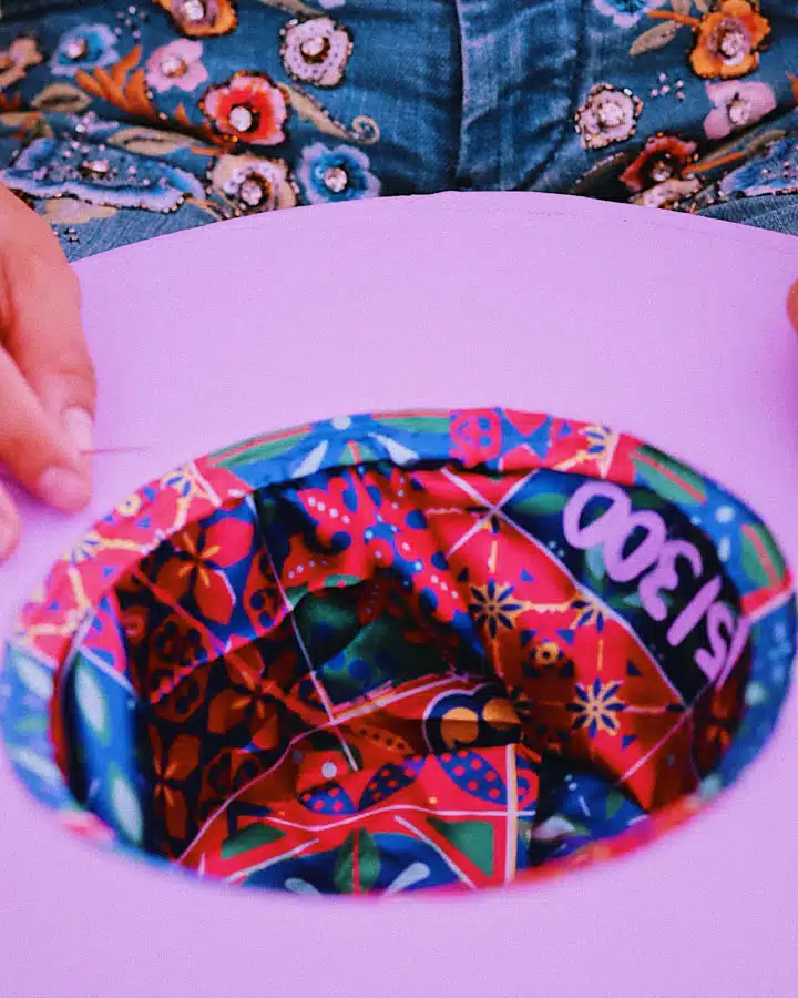 A person sitting on a plate