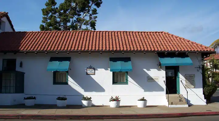 The roof of a house