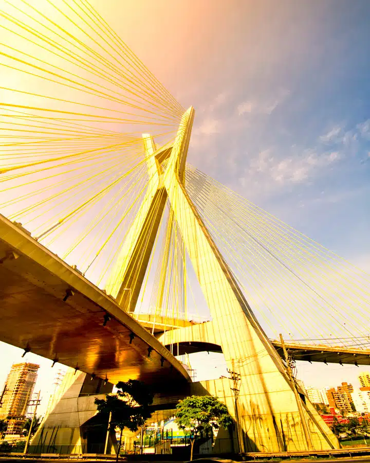 A close up of a bridge