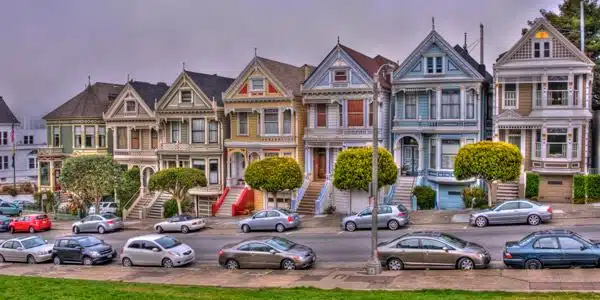 A car parked in front of a house