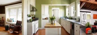 A kitchen with a sink and a window