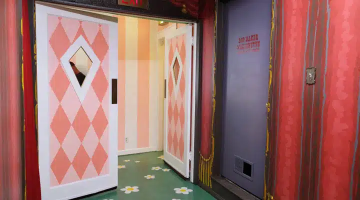 A close up of a door
