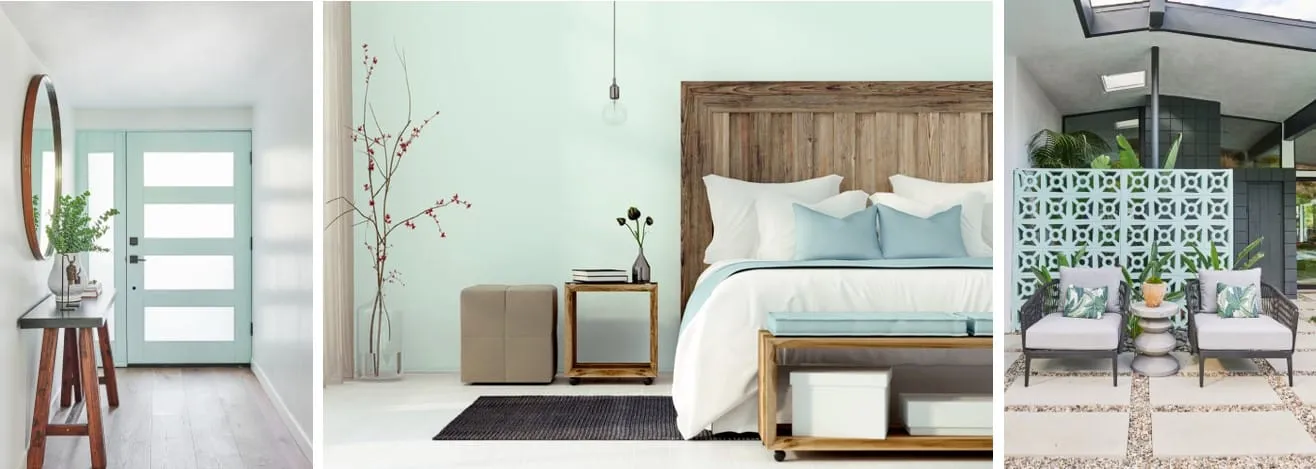 A bedroom with a bed in a room