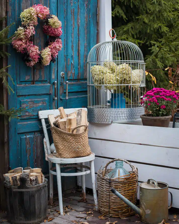 A basket filled with pink flowers