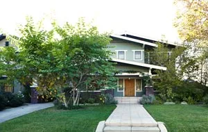 A large lawn in front of a house