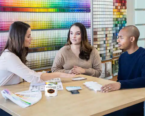 A group of people sitting at a table