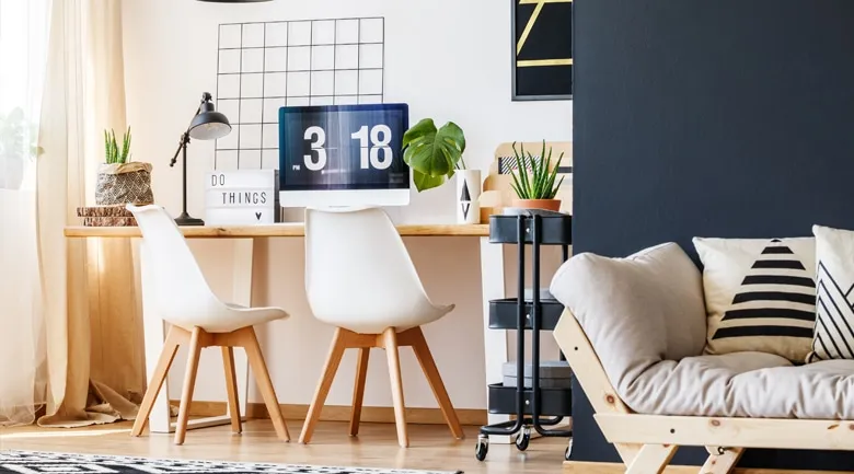 A living room with a leather chair