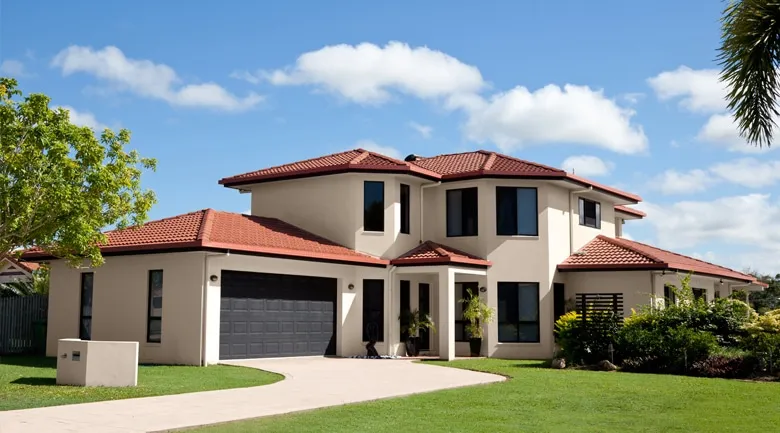 A large lawn in front of a house