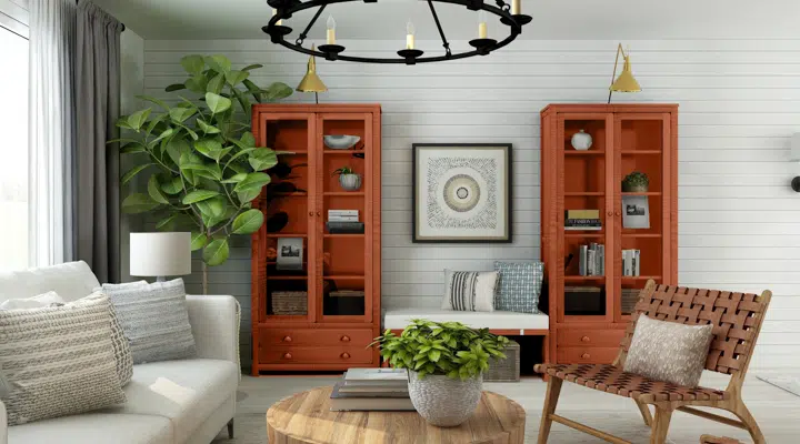 A living room filled with furniture and a large window