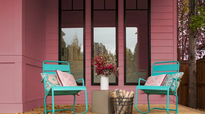 A dining room table in front of a window