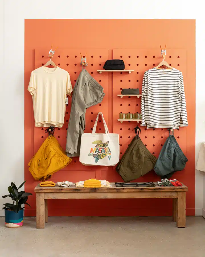 A group of items on display in a room