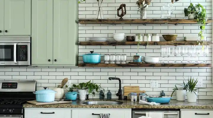 A kitchen with a sink and a stove