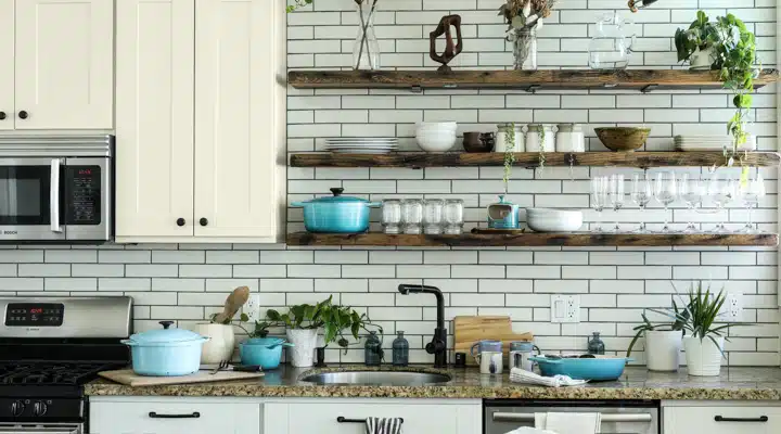 A kitchen with a sink and a stove