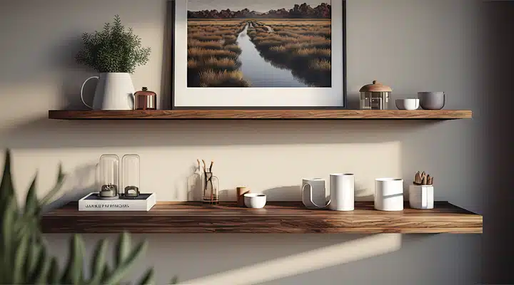 A kitchen with a sink and a mirror