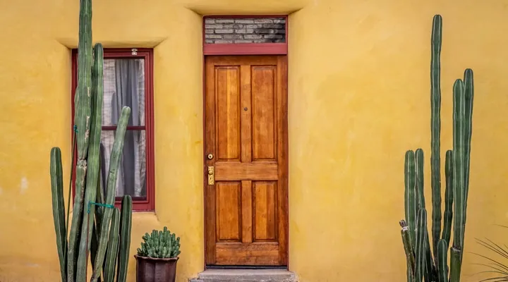 A wooden door