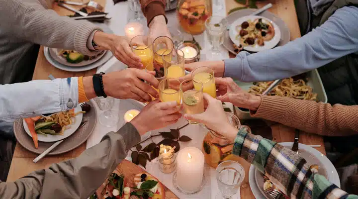 A group of people sitting at a table