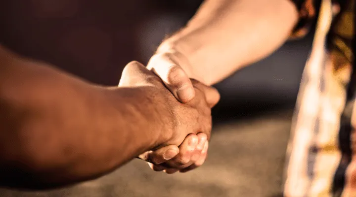 A close up of a hand