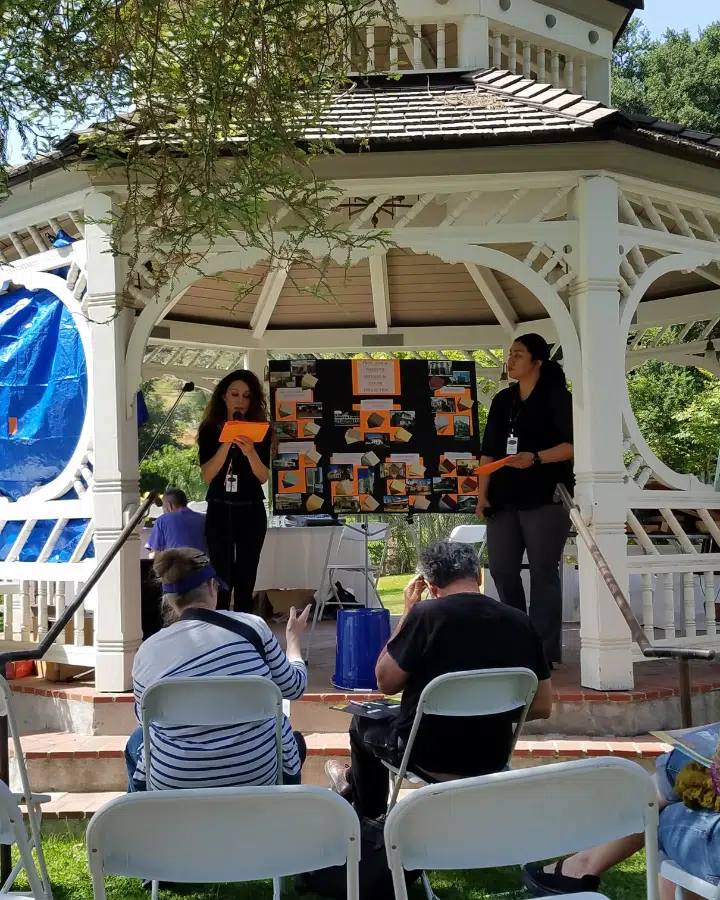 Two people giving a presentation